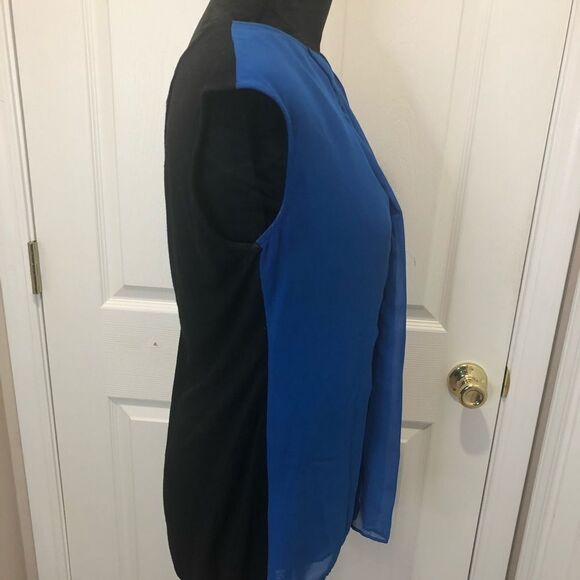 Worthington blue and black sleeveless blouse - Picture 4 of 6